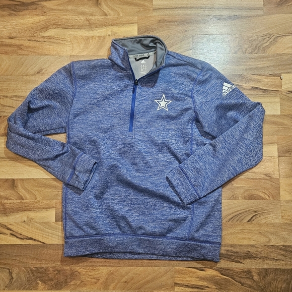 Adidas Dallas Cowboys Climawarm Medium 1/4 Zip Pullover - Picture 1 of 10